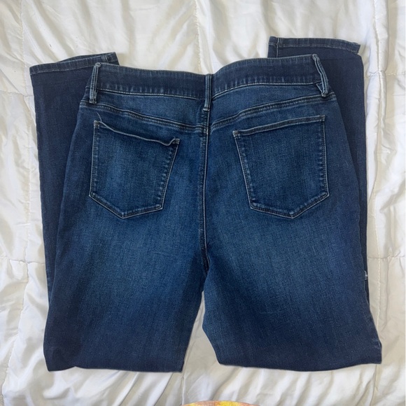 Chico’s Jeans Mid Rise, Stretch Waist, Dark Distressed, Straight Sz 2R Or L/12 - Picture 8 of 10